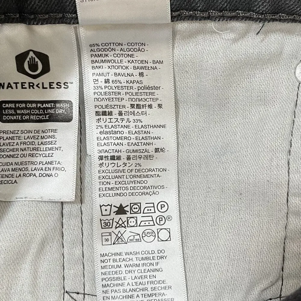 Levi's 541 Athletic Straight Fit‎ Denim Jeans Mens 36x30 Charcoal Gray Zip Fly